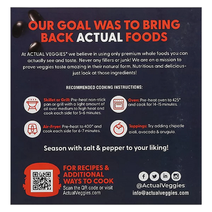 Actual Veggies Black Bean Veggie Burger 4ct