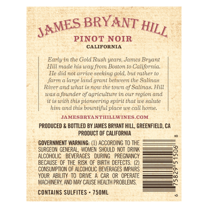 James Bryant Hill Pinot Noir 750ml