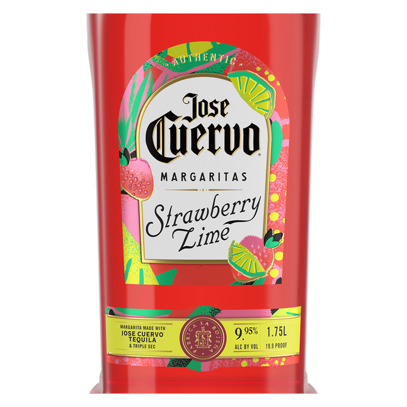 Jose Cuervo Authentic Margarita Strawberry Lime Ready to Drink Cocktail 1.75L 9.5% ABV