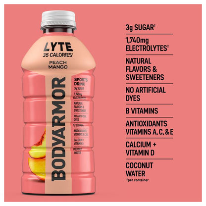 BODYARMOR LYTE Peach Mango Sports Drink 28oz Btl