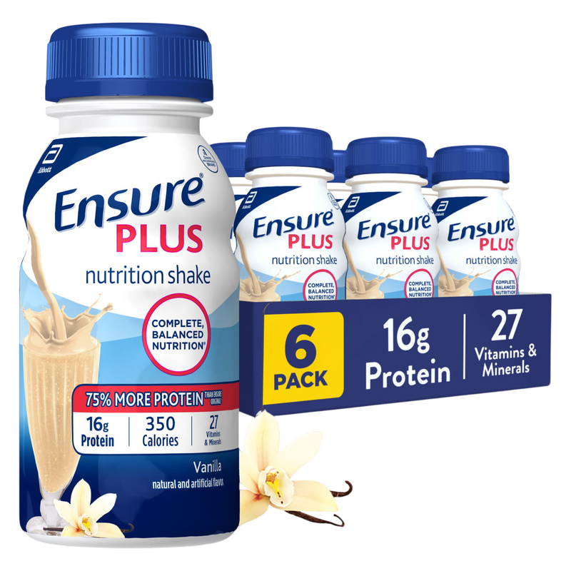 Ensure Plus Nutrition Shake Vanilla Ready-to-Drink 6-8 fl oz Bottles