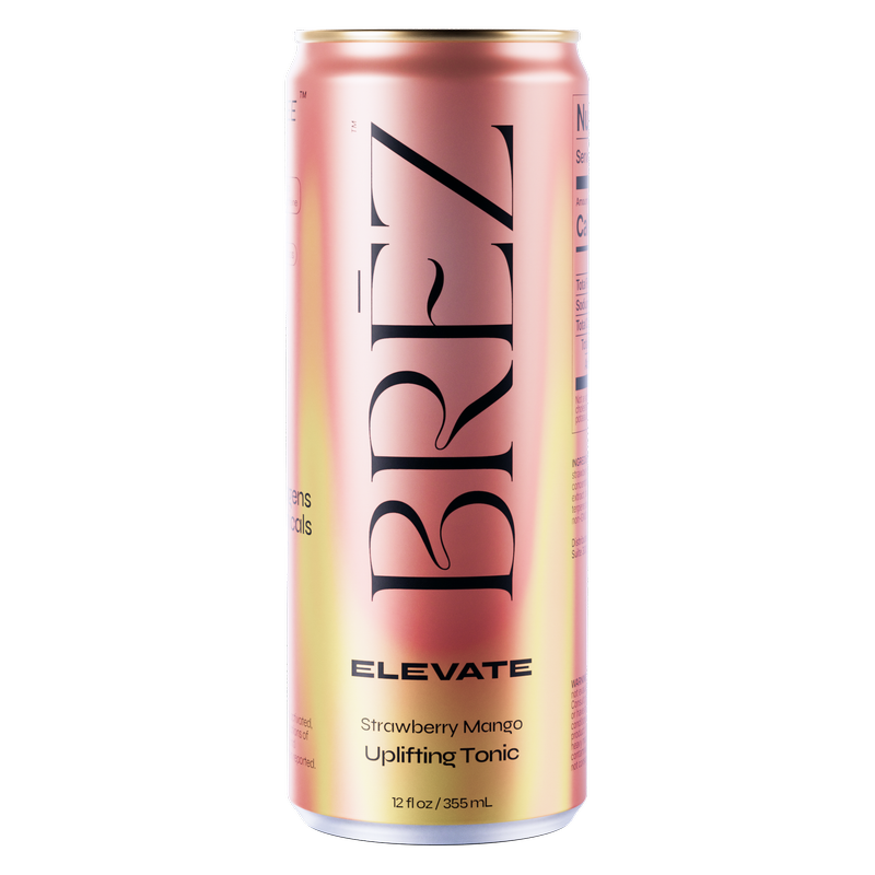 BREZ Elevate Strawberry Mango Uplifting Tonic 4pk 12oz Can