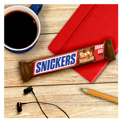 SNICKERS Original Milk Chocolate Candy Bar, Share Size, 3.29 oz
