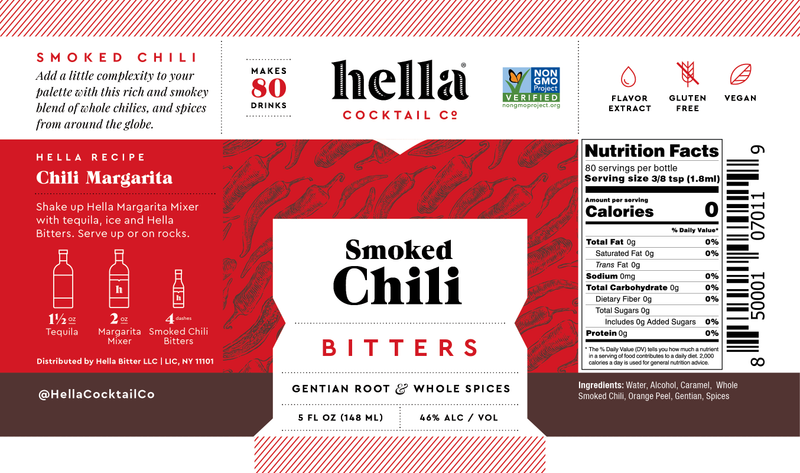 Hella Cocktail Co. Smoked Chili Bitters 5 oz