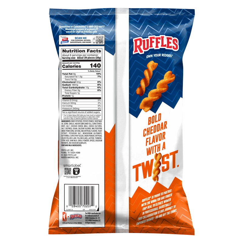 Ruffles Ridge Twists Double Cheddar 5.5oz
