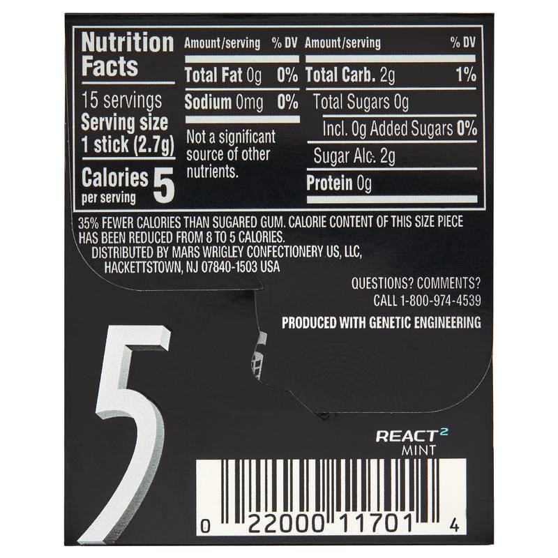 5 Gum React Mint 15ct