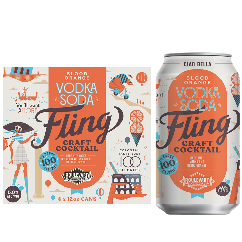Boulevard Fling Blood Orange Vodka Soda 4pk 12oz Can 5% ABV