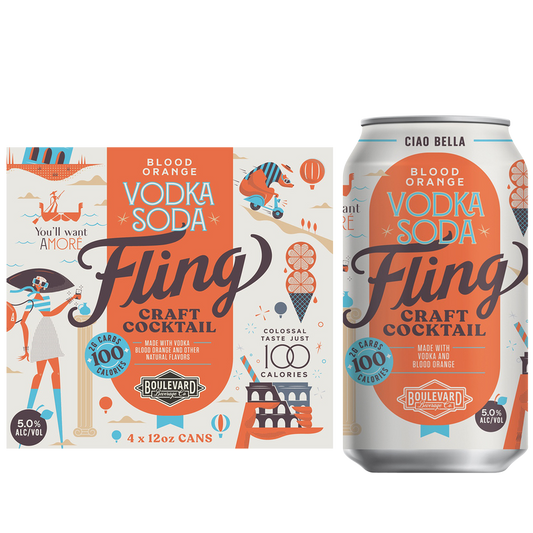 Boulevard Fling Blood Orange Vodka Soda 4pk 12oz Can 5% ABV