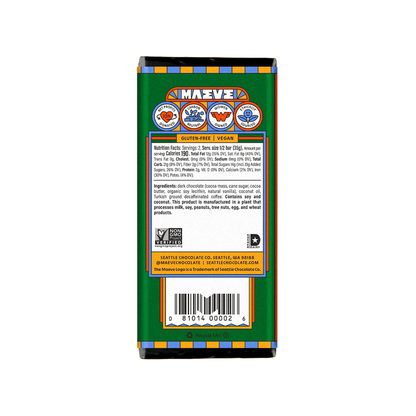 MAEVE Pike Place Espresso Dark Chocolate Truffle Bar, 2.5 oz