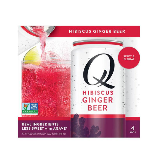 Q Drinks Hibiscus Ginger Beer 4pk 7.5oz Can