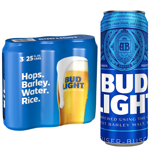 Bud Light 3pk Single 25oz Can 4.2% ABV