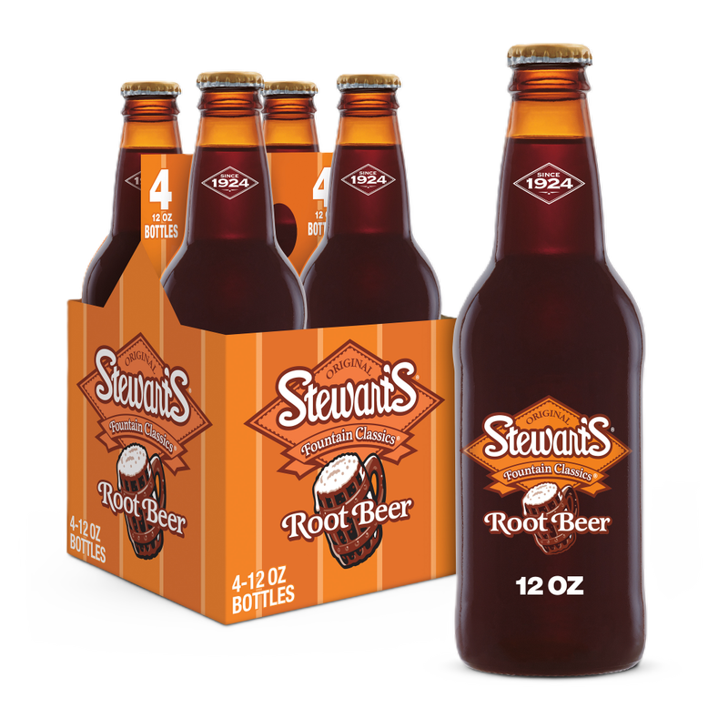 Stewart's Root Beer Soda 4pk 12oz Btl
