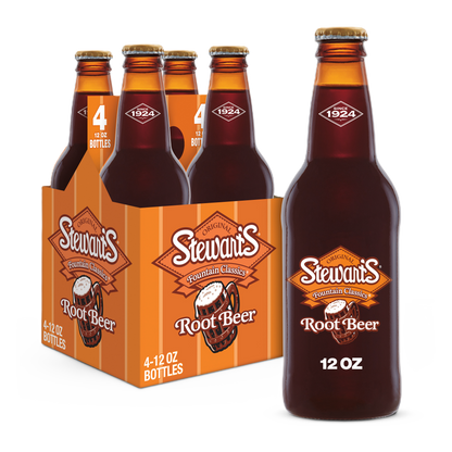 Stewart's Root Beer Soda 4pk 12oz Btl