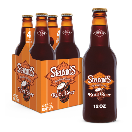 Stewart's Root Beer Soda 4pk 12oz Btl