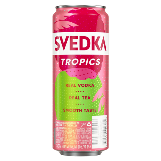 SVEDKA Tropics Raspberry Kiwi Vodka Tea Spritz Single 12oz Can 5.0% ABV