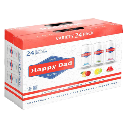 Happy Dad Hard Seltzer Variety Pack 24pk 12oz Can 5% ABV