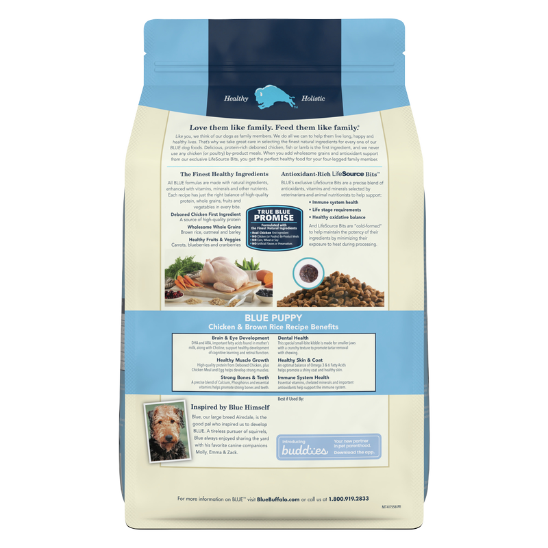 Blue Buffalo Puppy Chicken and Brown Rice Dry Dog Food 5lb