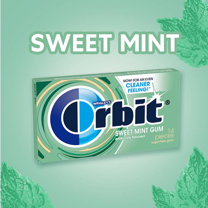 ORBIT Gum Sweet Mint Sugar Free Chewing Gum, Single Pack, 14 Piece