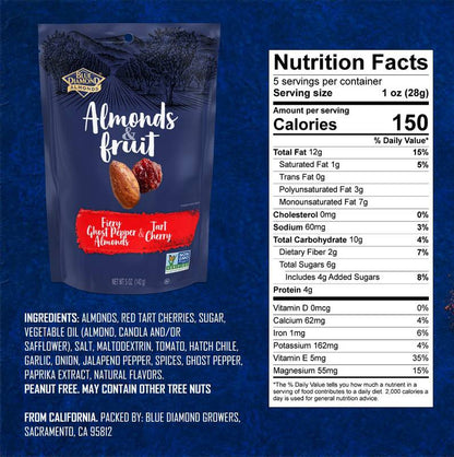 Blue Diamond Almonds & Fruit Fiery Ghost Pepper and Tart Cherry 5oz