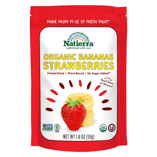 Natierra Freeze Dried Bananas and Strawberries Mix, 1.8oz