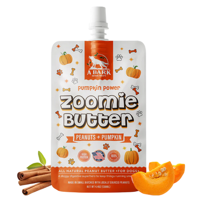 Zoomie Butter Pumpkin Power 100% All Natural Dog Peanut Butter