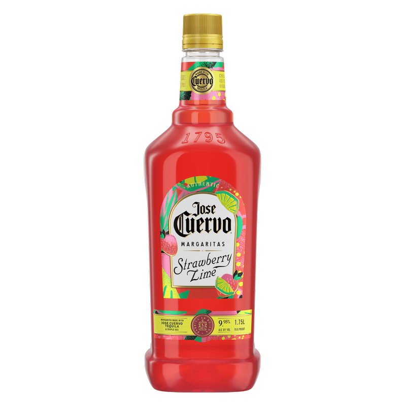 Jose Cuervo Authentic Margarita Strawberry Lime Ready to Drink Cocktail 1.75L 9.5% ABV