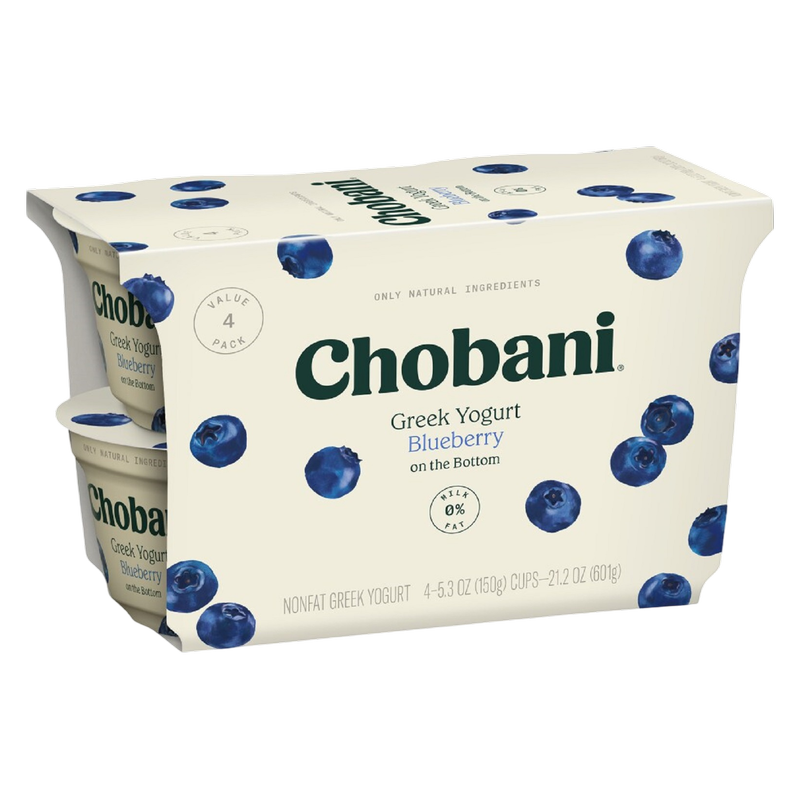 Chobani Blueberry on the Bottom Nonfat Greek Yogurt 4ct/5.3oz