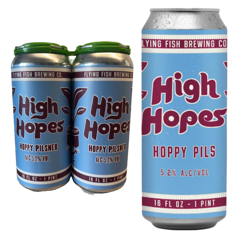 Flying Fish High Hopes Hoppy Pilsner 4pk 16oz Cans 5.2% Abv
