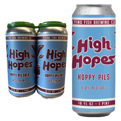 Flying Fish High Hopes Hoppy Pilsner 4pk 16oz Cans 5.2% Abv