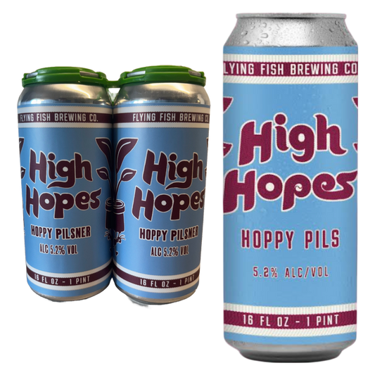 Flying Fish High Hopes Hoppy Pilsner 4pk 16oz Cans 5.2% Abv