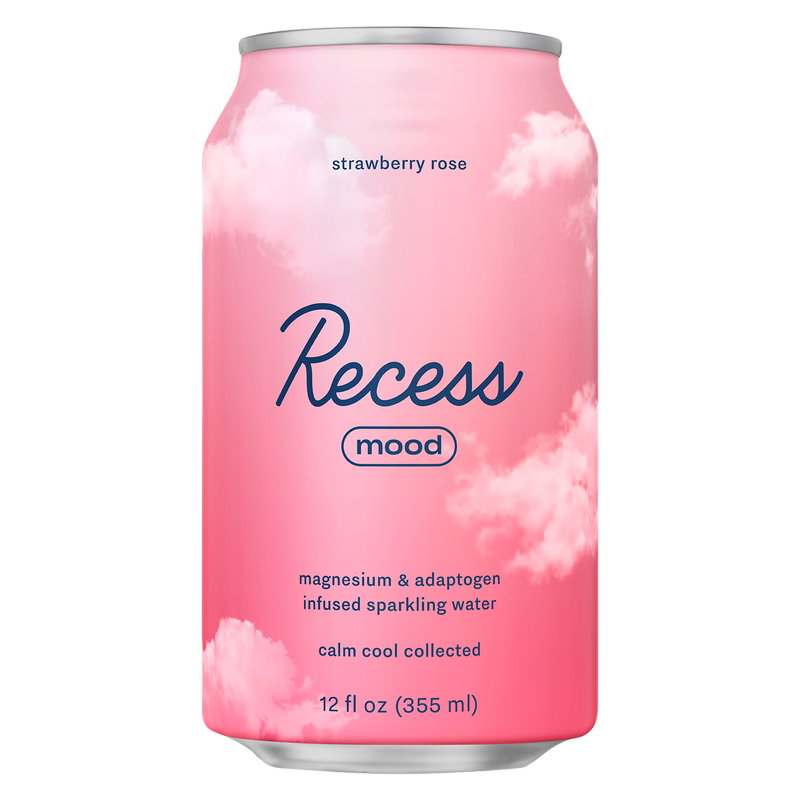 Recess Mood Infused Strawberry Rose Sparkling Water 12oz Can
