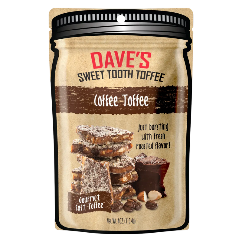 Dave's Sweet Tooth Coffee Toffee Pouch, 4 oz