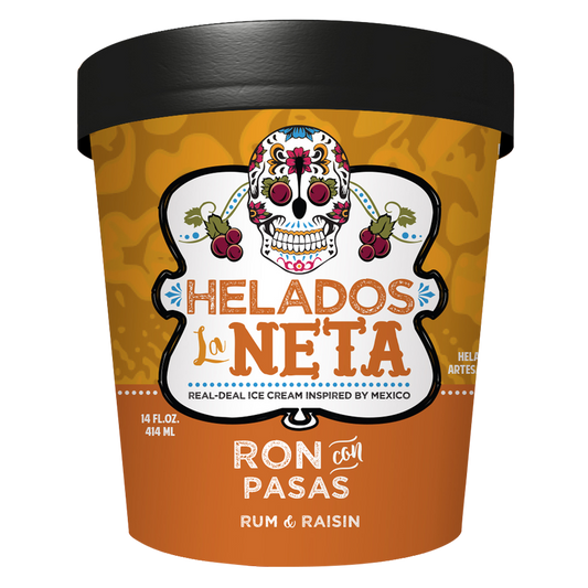 Helados La Neta Ron Con Pasas (Rum Raisin) 14oz