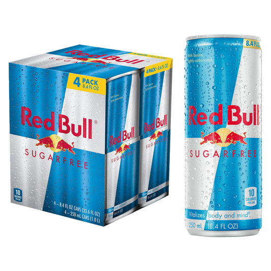 Red Bull Energy Drink Sugar Free 4pk 8.4oz Can- XL