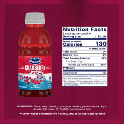 Ocean Spray Cranberry Juice Cocktail 6pk 10oz Btl
