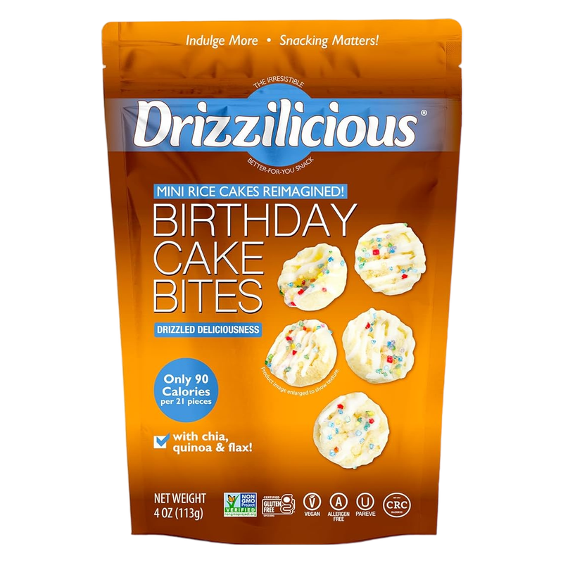 Drizzilicious Birthday Cake Drizzled Mini Rice Cake, 4oz