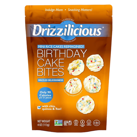Drizzilicious Birthday Cake Drizzled Mini Rice Cake, 4oz