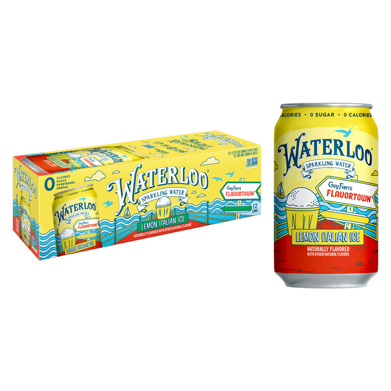 Waterloo Lemon Italian Ice Sparkling Water 12pk 12oz Can