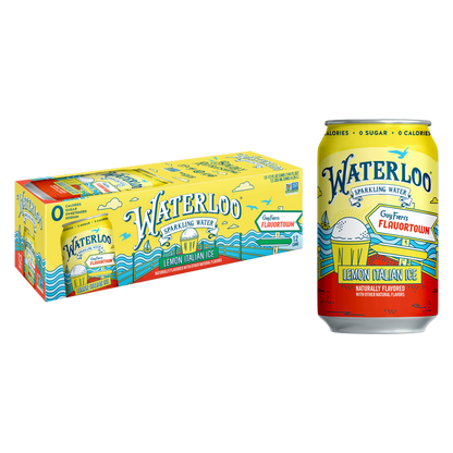 Waterloo Lemon Italian Ice Sparkling Water 12pk 12oz Can