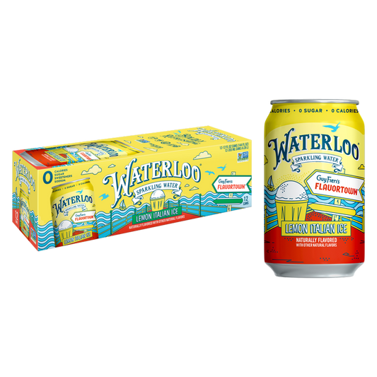 Waterloo Lemon Italian Ice Sparkling Water 12pk 12oz Can