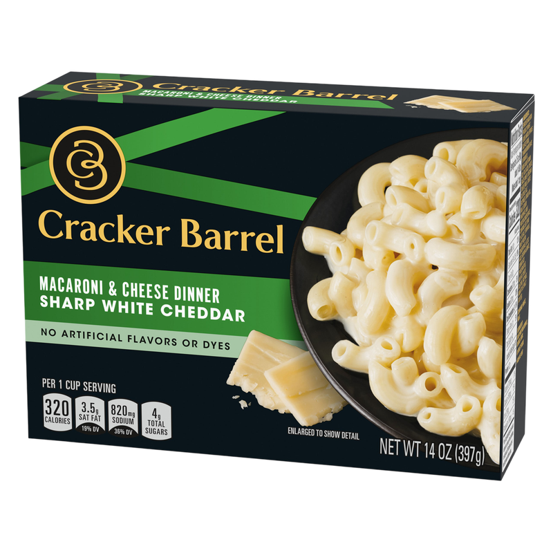 Cracker Barrel White Cheddar Macaroni & Cheese Box, 14oz.