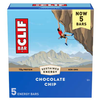 CLIF BAR  Chocolate Chip Energy Bars, 2.4 oz (5 Pack)