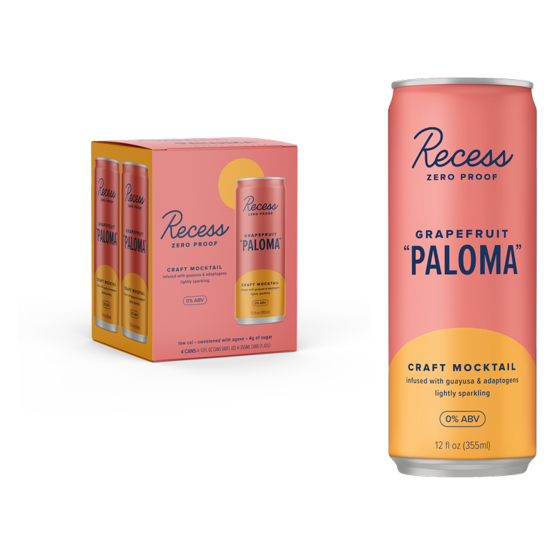 Recess Grapefriut Paloma Mocktail 4pk 12oz Can