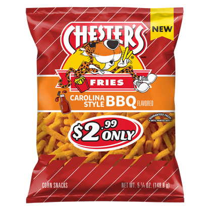 Chester's Fries Corn Snacks Carolina Style BBQ Flavored 5.25oz