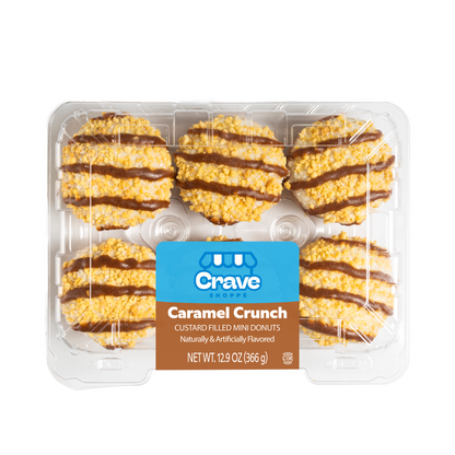 Crave Shoppe Caramel Crunch Custard Filled Mini Donuts - 6ct