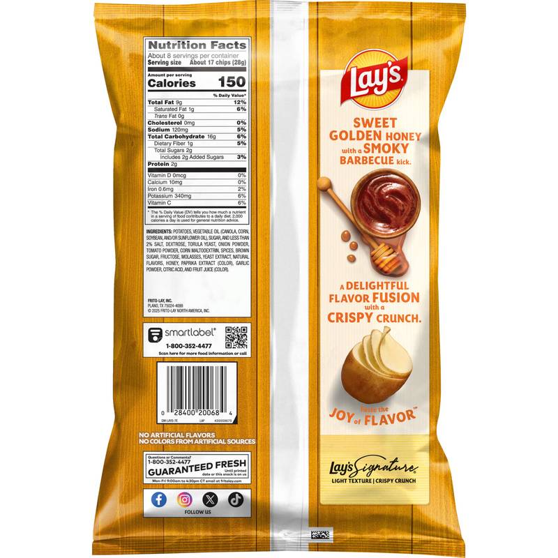 Lay's Honey Barbecue Potato Chips 7.75oz