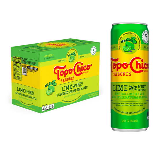 Topo Chico Sabores Lime with Mint Extract Flavored Sparkling Water 8pk 12oz Can