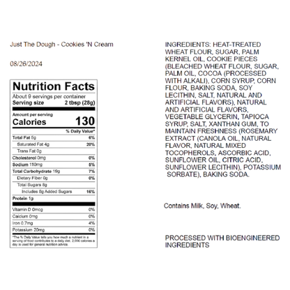 Cookie Dough Bites - Just the Dough - Cookies N' Cream, 8.5oz