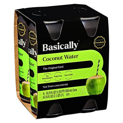 Basically Premium Coconut Water 4pk 16.9oz Can