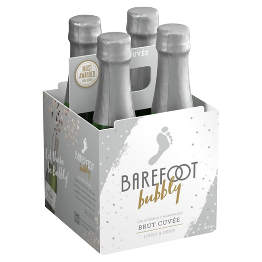 Barefoot Bubbly Brut 4pk 187ml